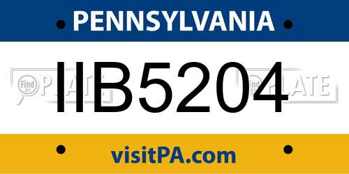 IIB5204 Pennsylvania License Plate