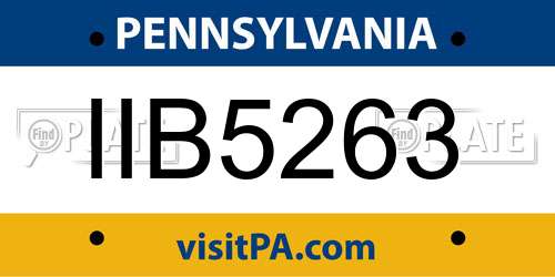 IIB5263 Pennsylvania License Plate