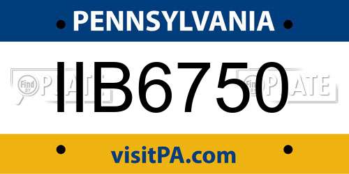 IIB6750 Pennsylvania License Plate