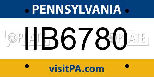 IIB6780 Pennsylvania License Plate