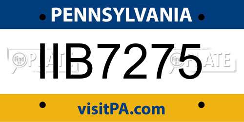 IIB7275 Pennsylvania License Plate
