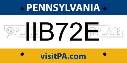 IIB72E Pennsylvania License Plate