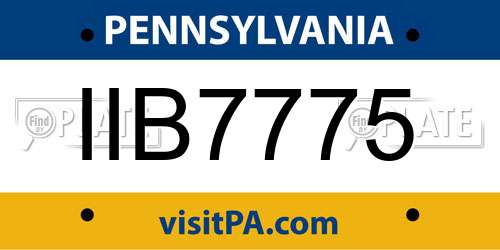 IIB7775 Pennsylvania License Plate