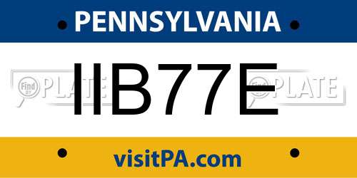 IIB77E Pennsylvania License Plate