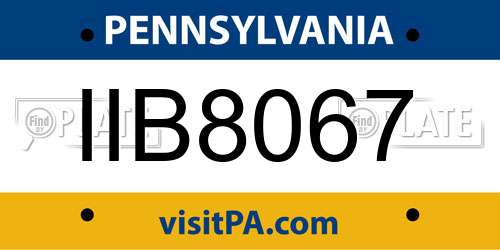 IIB8067 Pennsylvania License Plate