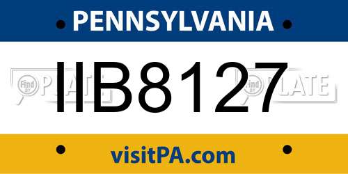 IIB8127 Pennsylvania License Plate