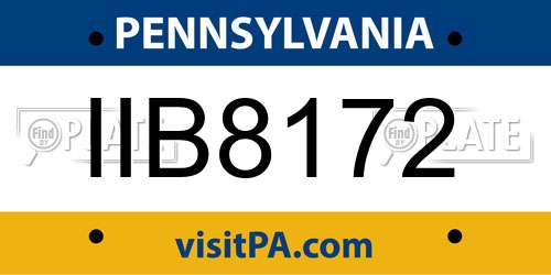 IIB8172 Pennsylvania License Plate