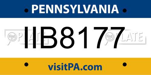 IIB8177 Pennsylvania License Plate