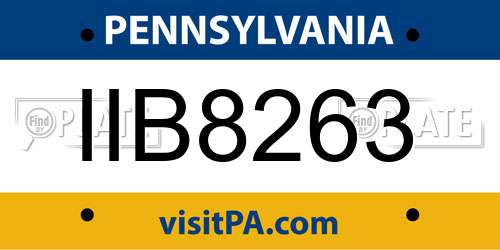 IIB8263 Pennsylvania License Plate