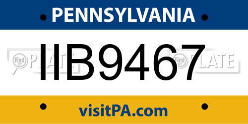 IIB9467 Pennsylvania License Plate