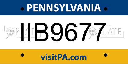 IIB9677 Pennsylvania License Plate