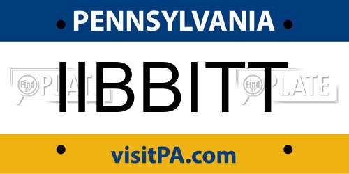 IIBBITT Pennsylvania License Plate
