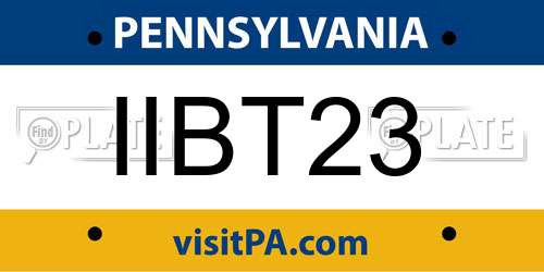 IIBT23 Pennsylvania License Plate