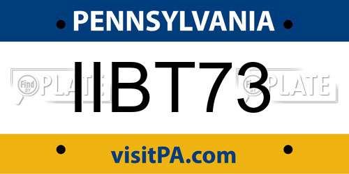 IIBT73 Pennsylvania License Plate