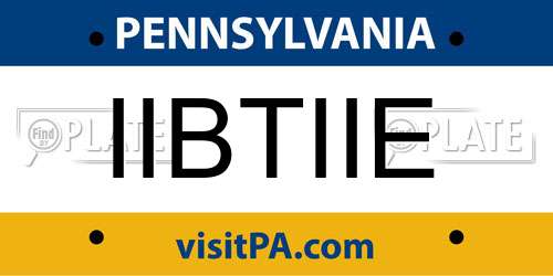 IIBTIIE Pennsylvania License Plate