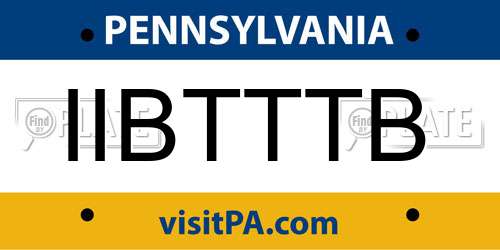 IIBTTTB Pennsylvania License Plate