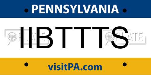 IIBTTTS Pennsylvania License Plate