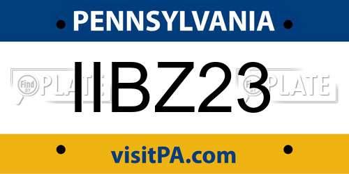 IIBZ23 Pennsylvania License Plate