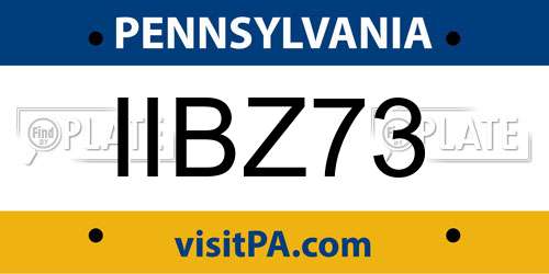 IIBZ73 Pennsylvania License Plate
