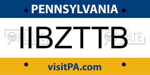 IIBZTTB Pennsylvania License Plate