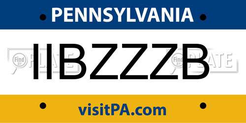 IIBZZZB Pennsylvania License Plate