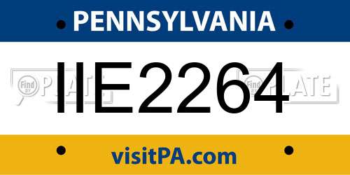 IIE2264 Pennsylvania License Plate