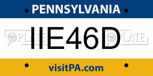 IIE46D Pennsylvania License Plate