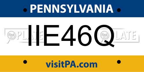 IIE46Q Pennsylvania License Plate