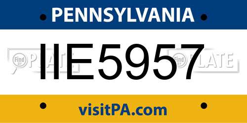 IIE5957 Pennsylvania License Plate