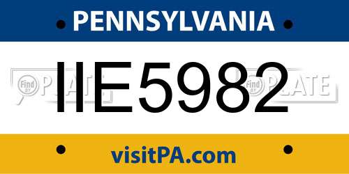 IIE5982 Pennsylvania License Plate