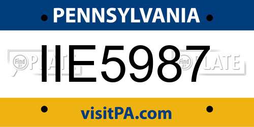 IIE5987 Pennsylvania License Plate