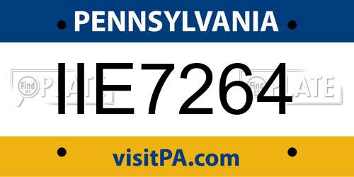 IIE7264 Pennsylvania License Plate