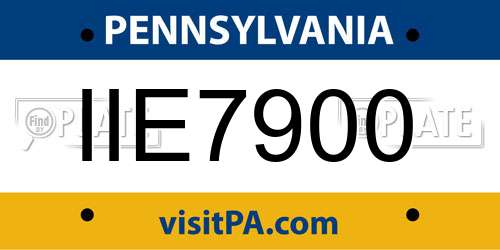 IIE7900 Pennsylvania License Plate