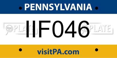 IIF046 Pennsylvania License Plate