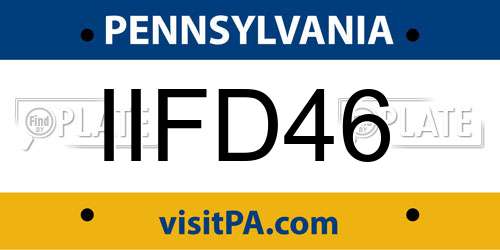 IIFD46 Pennsylvania License Plate
