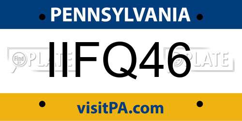 IIFQ46 Pennsylvania License Plate