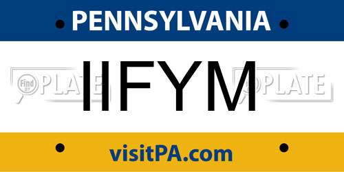 IIFYM Pennsylvania License Plate