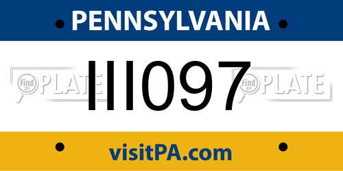 III097 Pennsylvania License Plate