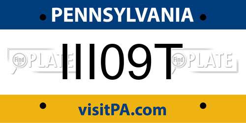 III09T Pennsylvania License Plate