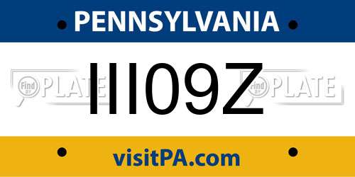 III09Z Pennsylvania License Plate