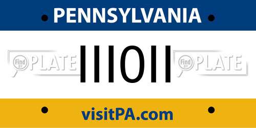 III0II Pennsylvania License Plate