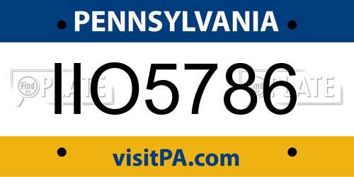 IIO5786 Pennsylvania License Plate