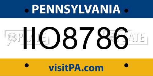 IIO8786 Pennsylvania License Plate