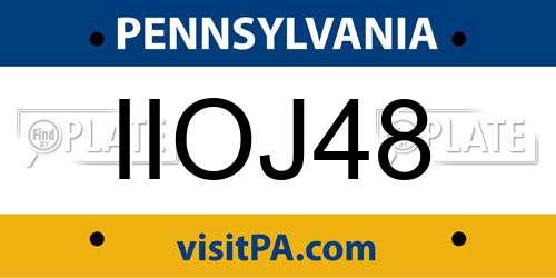 IIOJ48 Pennsylvania License Plate