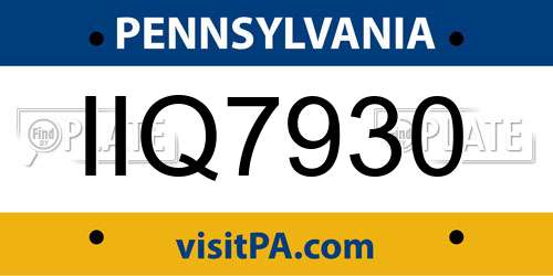 IIQ7930 Pennsylvania License Plate