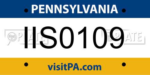IIS0109 Pennsylvania License Plate