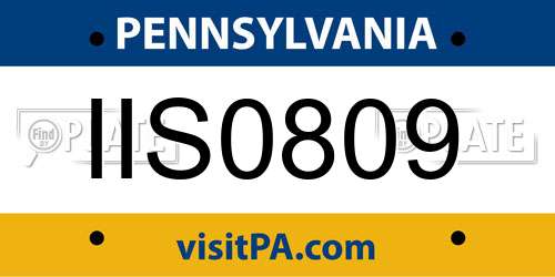 IIS0809 Pennsylvania License Plate