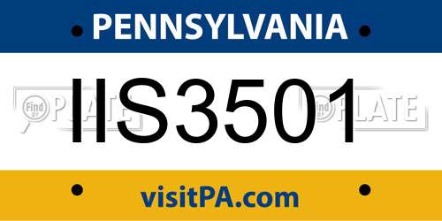 IIS3501 Pennsylvania License Plate