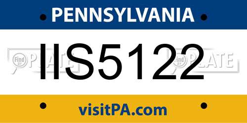 IIS5122 Pennsylvania License Plate