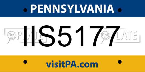 IIS5177 Pennsylvania License Plate